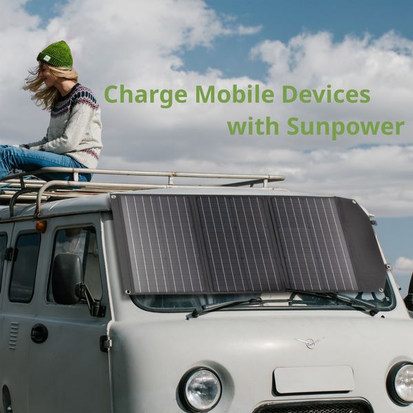 Портативное зарядное устройство солнечная панель Bresser Mobile Solar Charger 120 Watt USB DC (3810070) 10001 фото