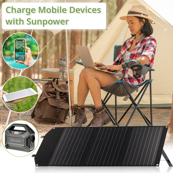 Портативний зарядний пристрій сонячна панель Bresser Mobile Solar Charger 60 Watt USB DC (3810050) 10003 фото