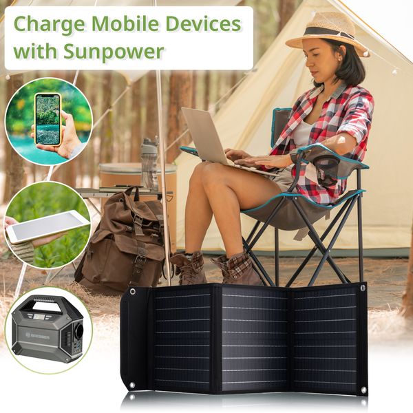 Портативное зарядное устройство для солнечной панели Bresser Mobile Solar Charger 40 Watt USB DC (3810040) 10004 фото