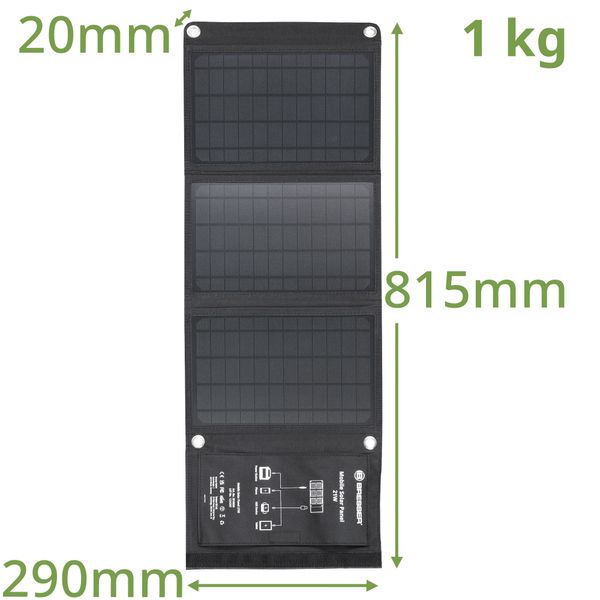 Портативний зарядний пристрій сонячна панель Bresser Mobile Solar Charger 21 Watt USB DC (3810030) 10005 фото