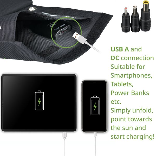 Портативний зарядний пристрій сонячна панель Bresser Mobile Solar Charger 21 Watt USB DC (3810030) 10005 фото