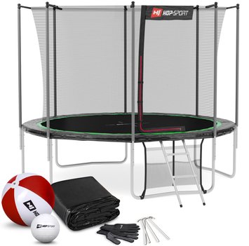 Батут Hop-Sport 10ft (305cm) черно-зеленый с внутренней сеткой (4 ноги) H-5902308221987 фото